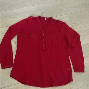 Women's Red Long Sleeve Blouse